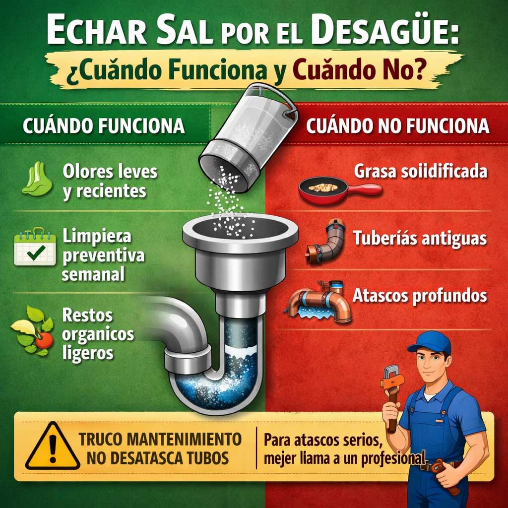 Echar sal por el desagüe: cuándo funciona y cuándo no 2 echar sal por el desagüe