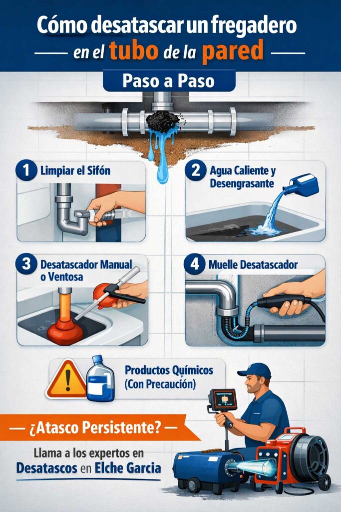 Atasco en el fregadero: cómo solucionar un problema en el tubo de la pared 2 Atasco fregadero tubo pared