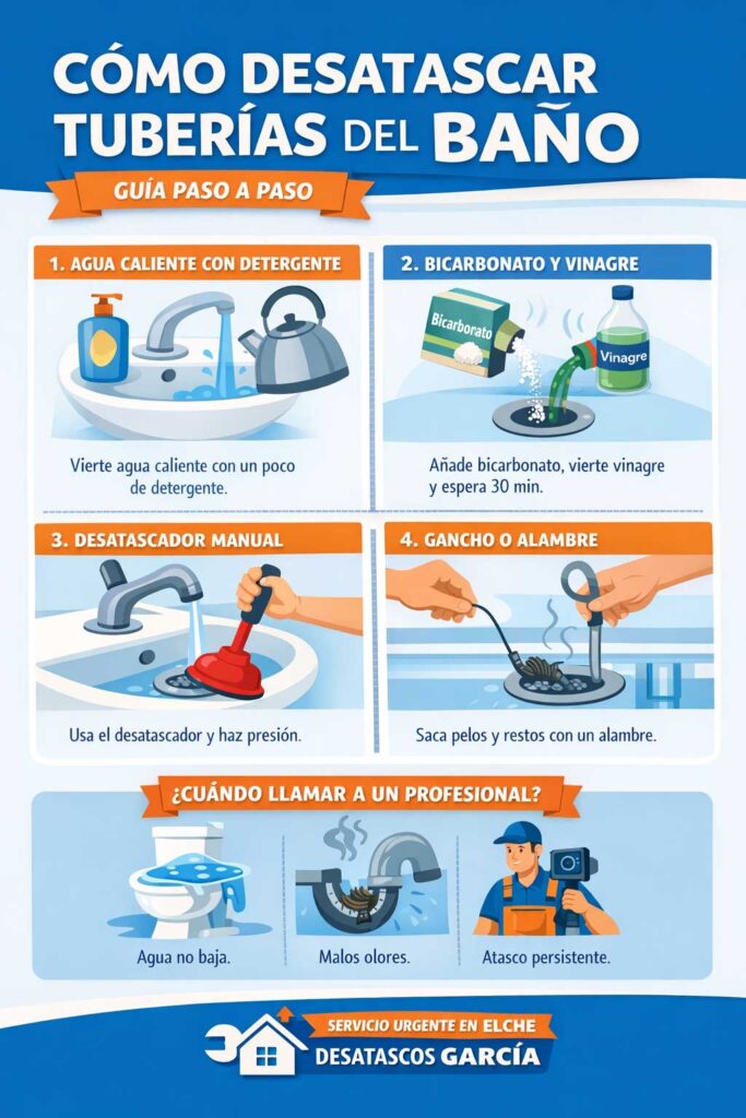 Cómo desatascar tuberías del baño en Elche: guía completa y soluciones eficaces 2 desatascar tuberías del baño