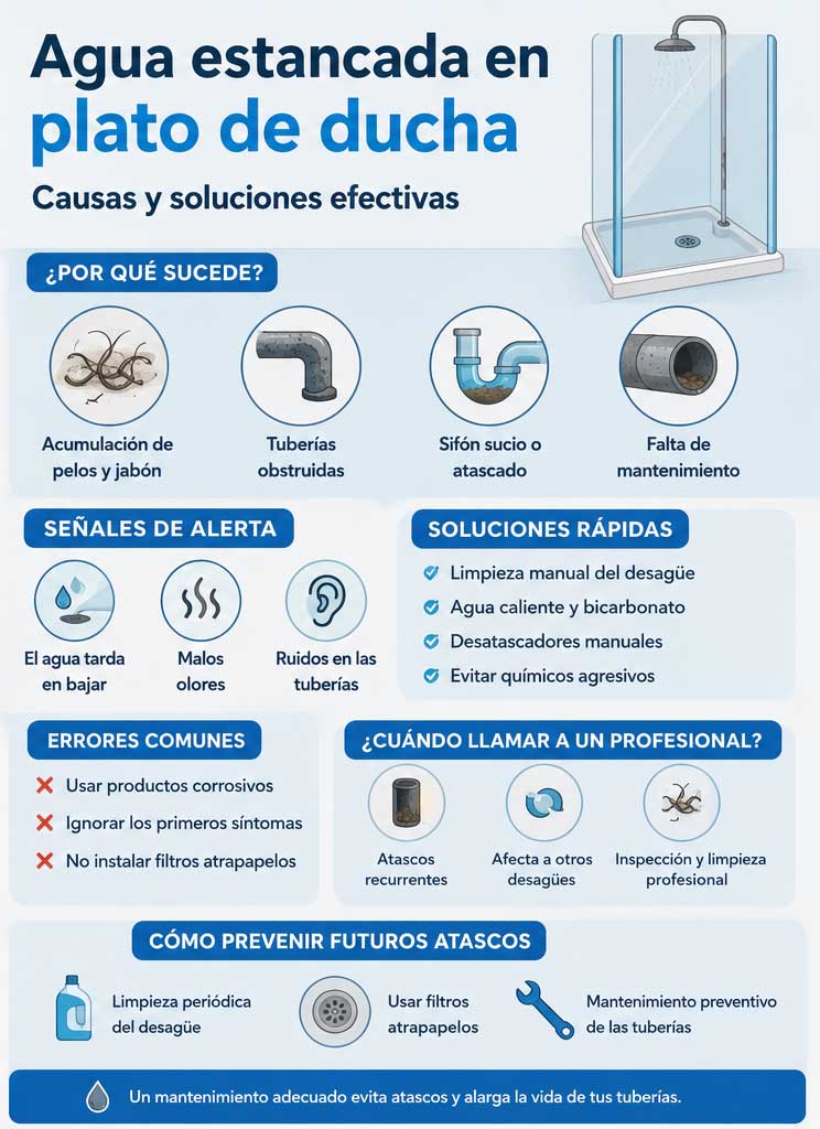 Agua estancada en plato de ducha: causas y soluciones efectivas 2 Agua estancada en plato de ducha